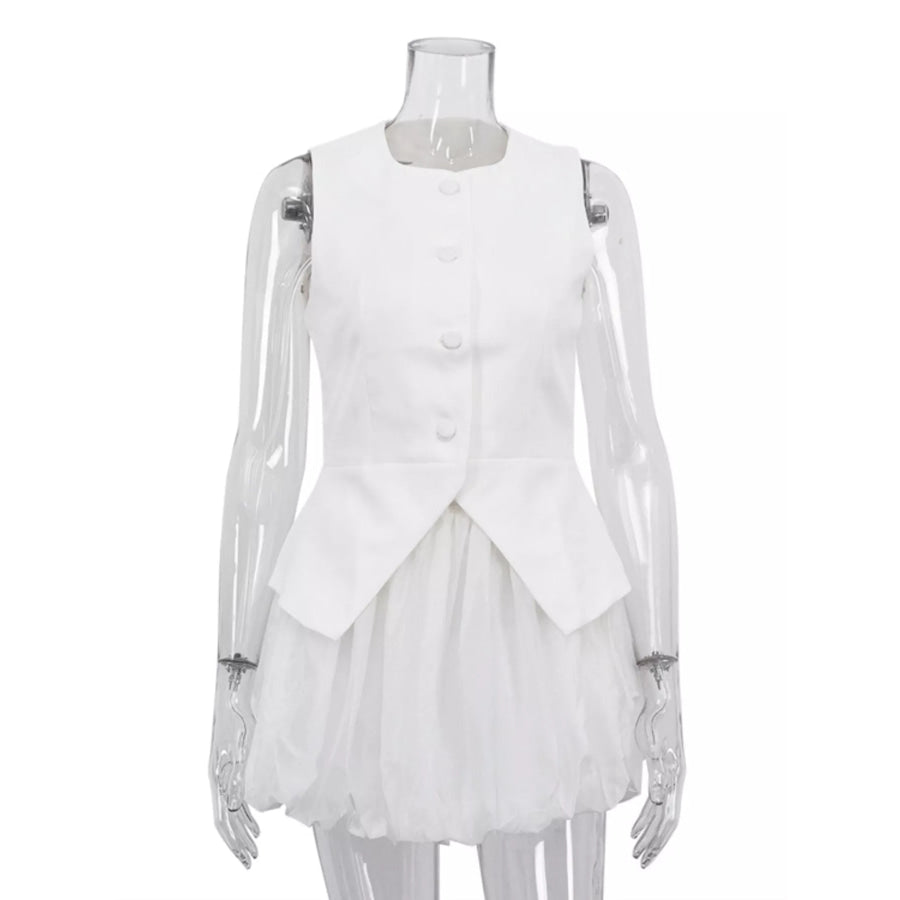 Peplum Vest and Bubble Skirt Set Apparel and Accessories