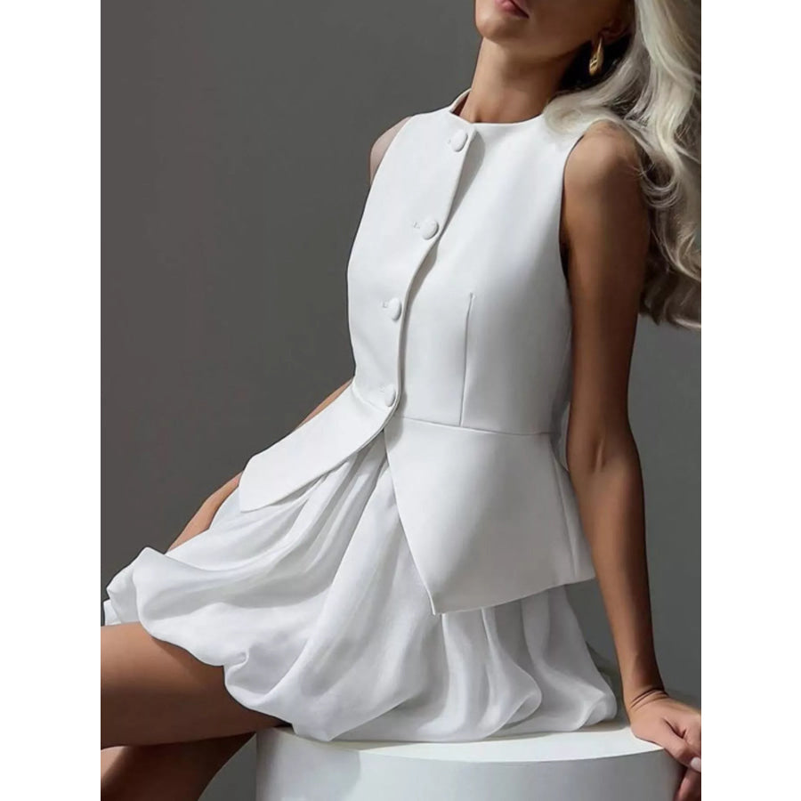 Peplum Vest and Bubble Skirt Set Apparel and Accessories