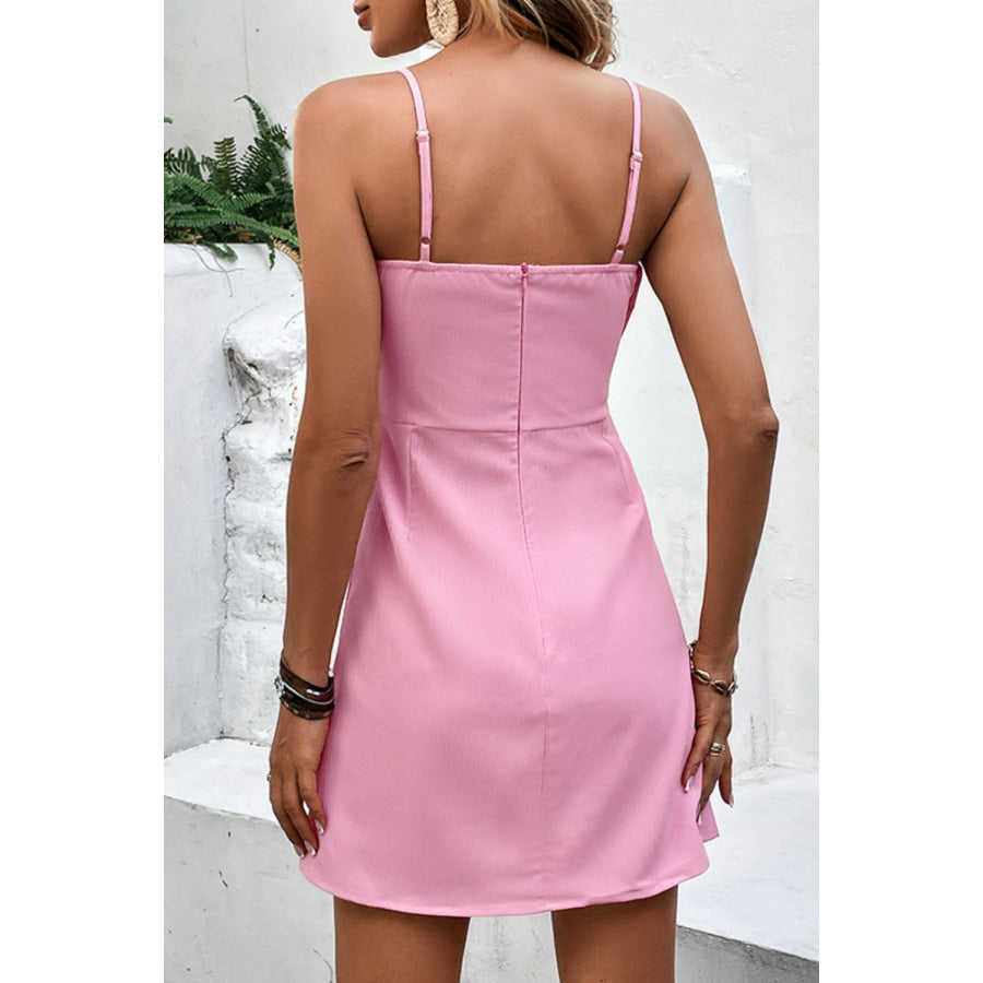 Perfee Bow Mini Cami Dress Pink / XS Apparel and Accessories