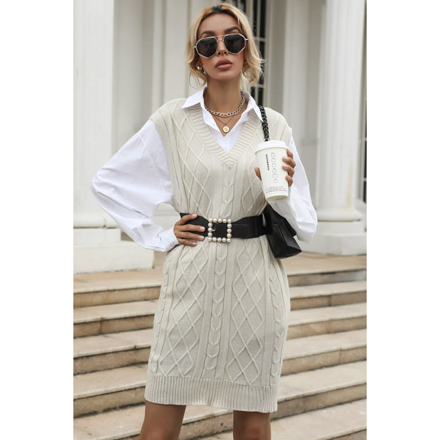 Perfee Cable Knit Vest Dress Apparel and Accessories