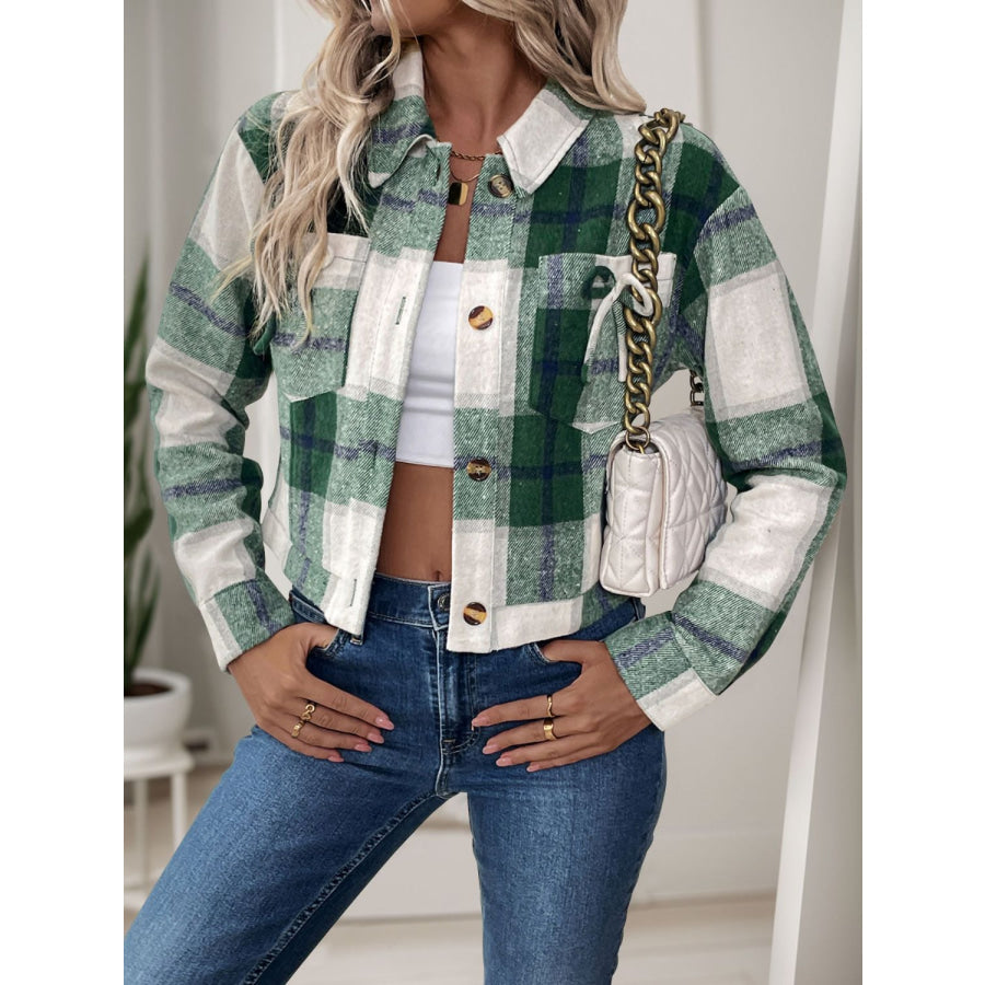 Perfee Color Block Button Up Jacket Apparel and Accessories