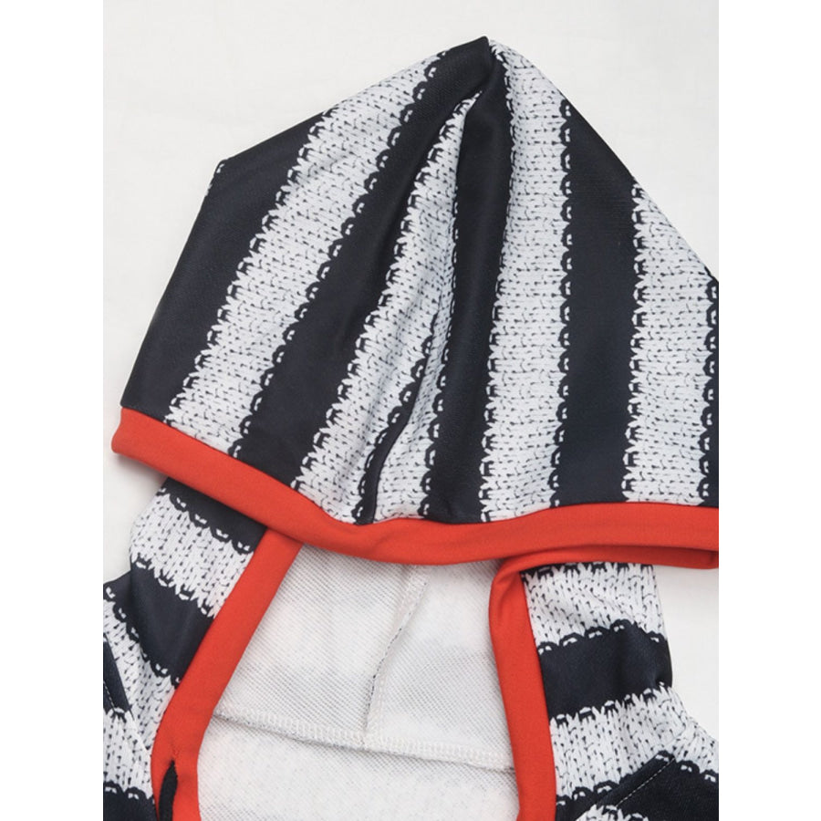 Perfee Contrast Striped Long Sleeve Hoodie Apparel and Accessories