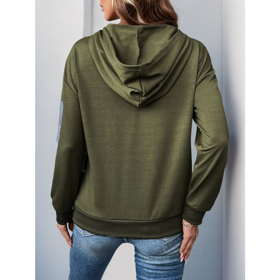 Perfee Dropped Shoulder Long Sleeve Hoodie Apparel and Accessories