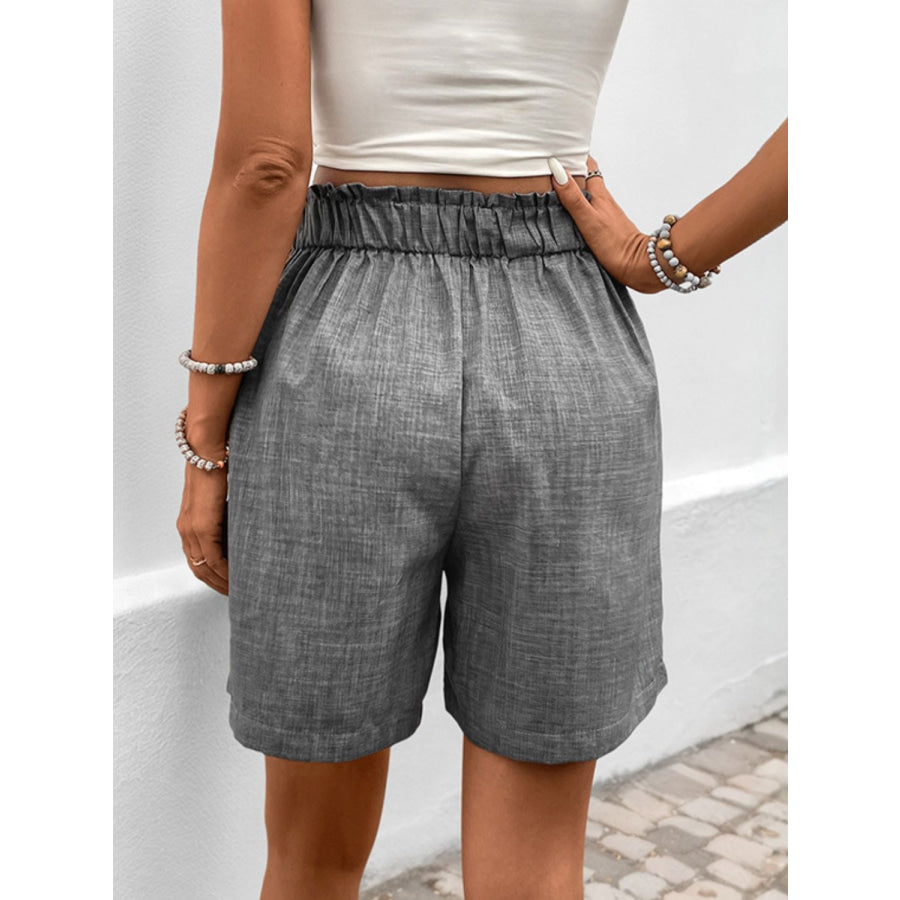 Perfee Frill Shorts with Pockets Gray / S Apparel and Accessories