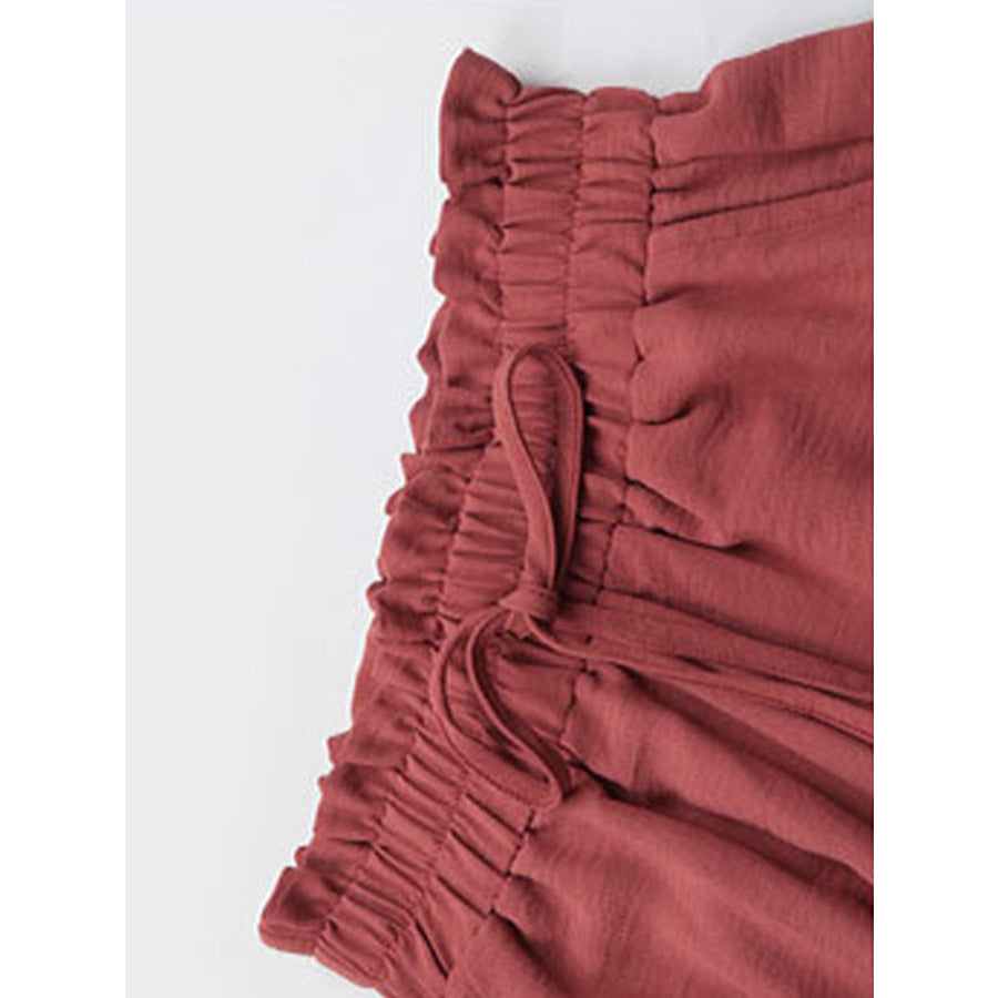 Perfee Frill Tied Wide Leg Pants Apparel and Accessories