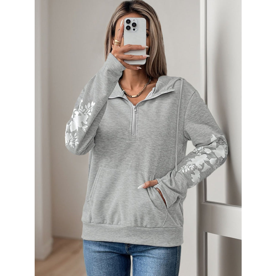 Perfee Half Zip Long Sleeve Hoodie Apparel and Accessories