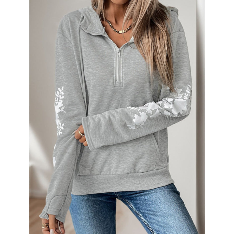 Perfee Half Zip Long Sleeve Hoodie Apparel and Accessories