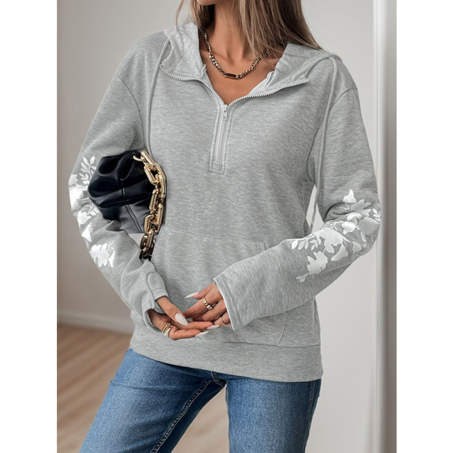 Perfee Half Zip Long Sleeve Hoodie Apparel and Accessories