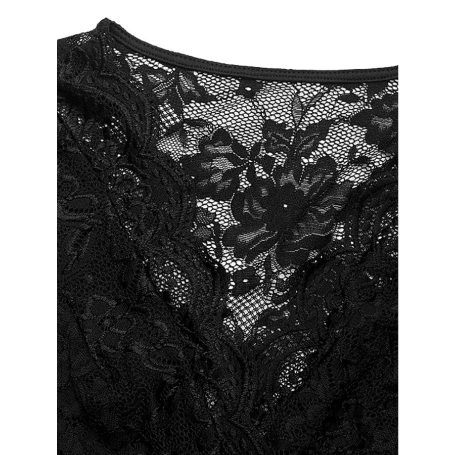 Perfee Lace V-Neck Cap Sleeve Bodysuit Apparel and Accessories