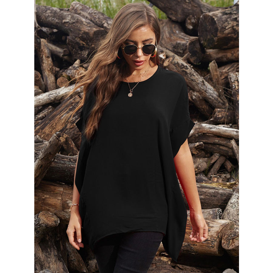 Perfee Round Neck Short Sleeve T-Shirt Apparel and Accessories