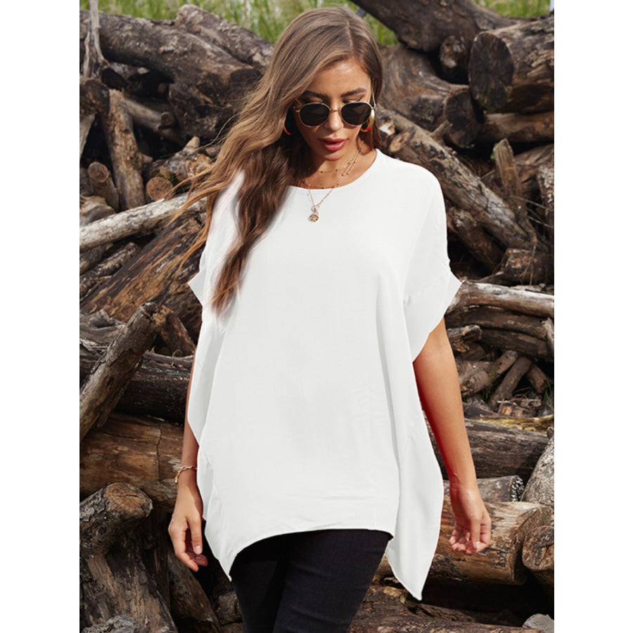 Perfee Round Neck Short Sleeve T-Shirt Apparel and Accessories