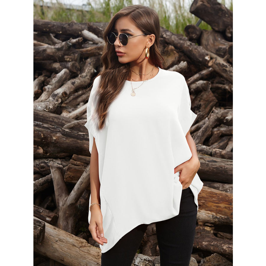 Perfee Round Neck Short Sleeve T-Shirt Apparel and Accessories