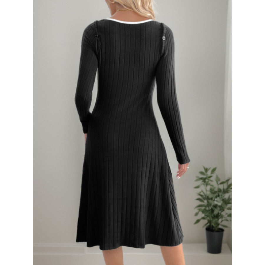 Perfee Slit Wide Strap Dress and Detachable Long Sleeves Set Black / S Apparel and Accessories