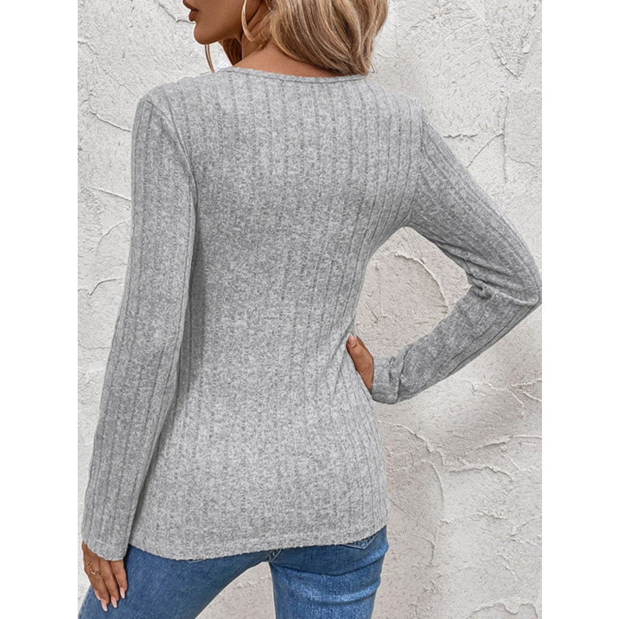 Perfee Surplice Long Sleeve T-Shirt Apparel and Accessories