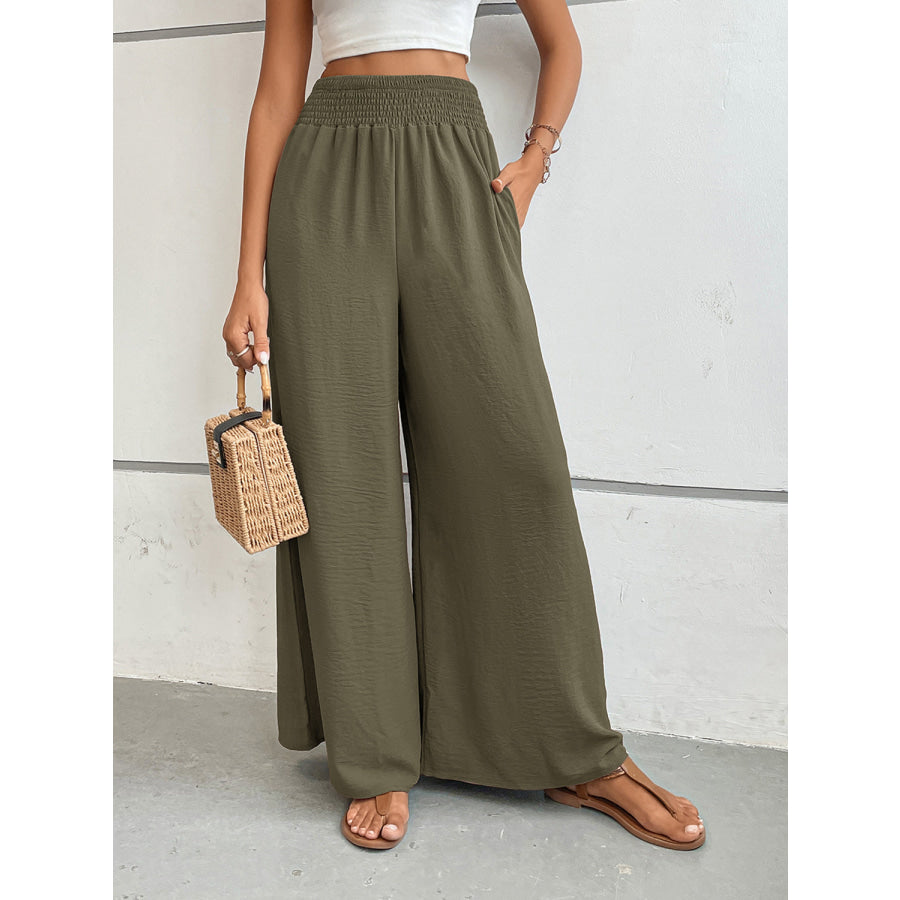 Perfee Wide Leg Pants with Pockets Apparel and Accessories