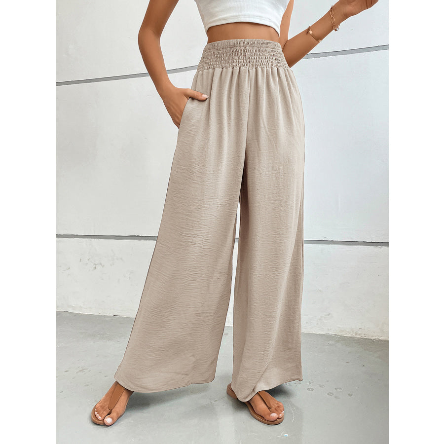 Perfee Wide Leg Pants with Pockets Dust Storm / S Apparel and Accessories