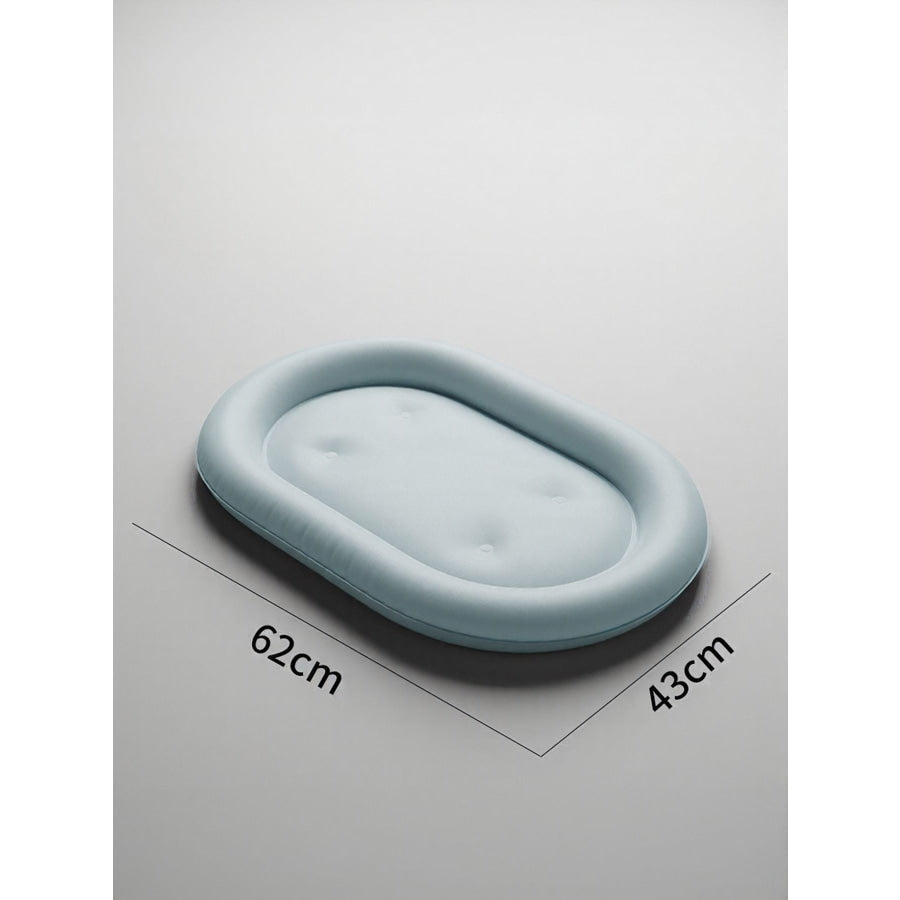 Pet Ice Nest Simple Gray And Blue Oval Ice Nest / L Apparel and Accessories