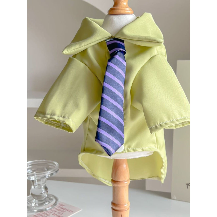 Pet Shirt with Striped Tie Apparel and Accessories