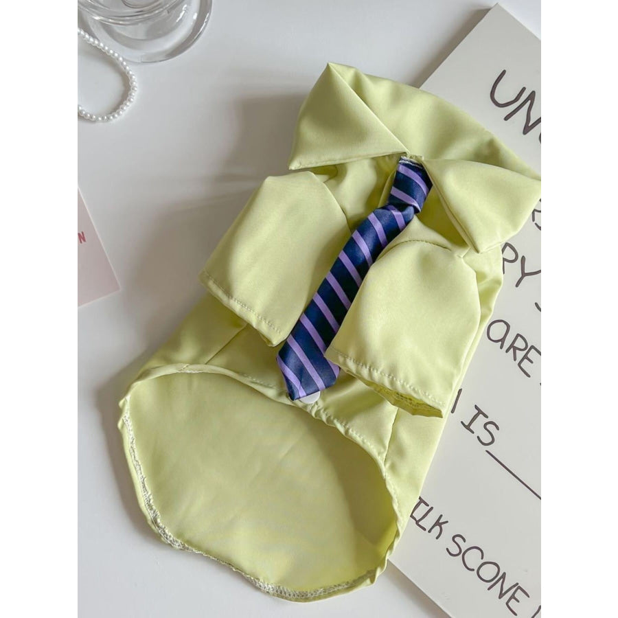 Pet Shirt with Striped Tie Apparel and Accessories