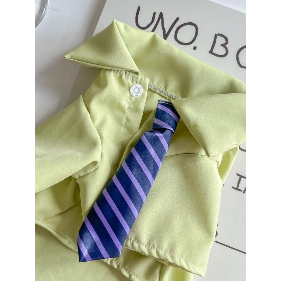 Pet Shirt with Striped Tie Apparel and Accessories