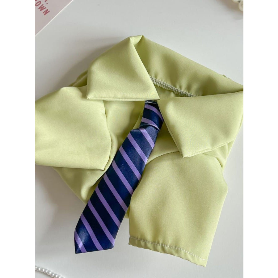 Pet Shirt with Striped Tie Apparel and Accessories