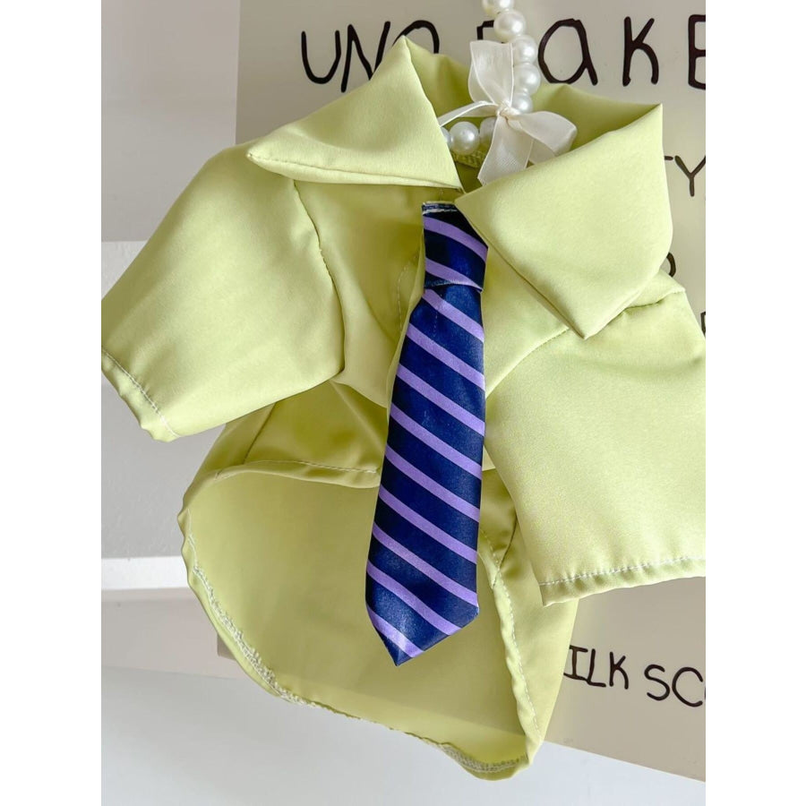 Pet Shirt with Striped Tie Apparel and Accessories