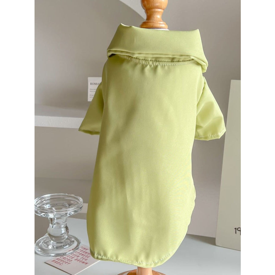Pet Shirt with Striped Tie Sage / S Apparel and Accessories