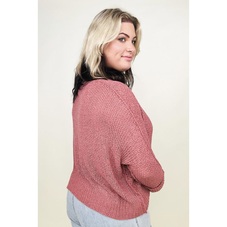 Petal Dew Round Neck Light Knit Sweater Sweaters