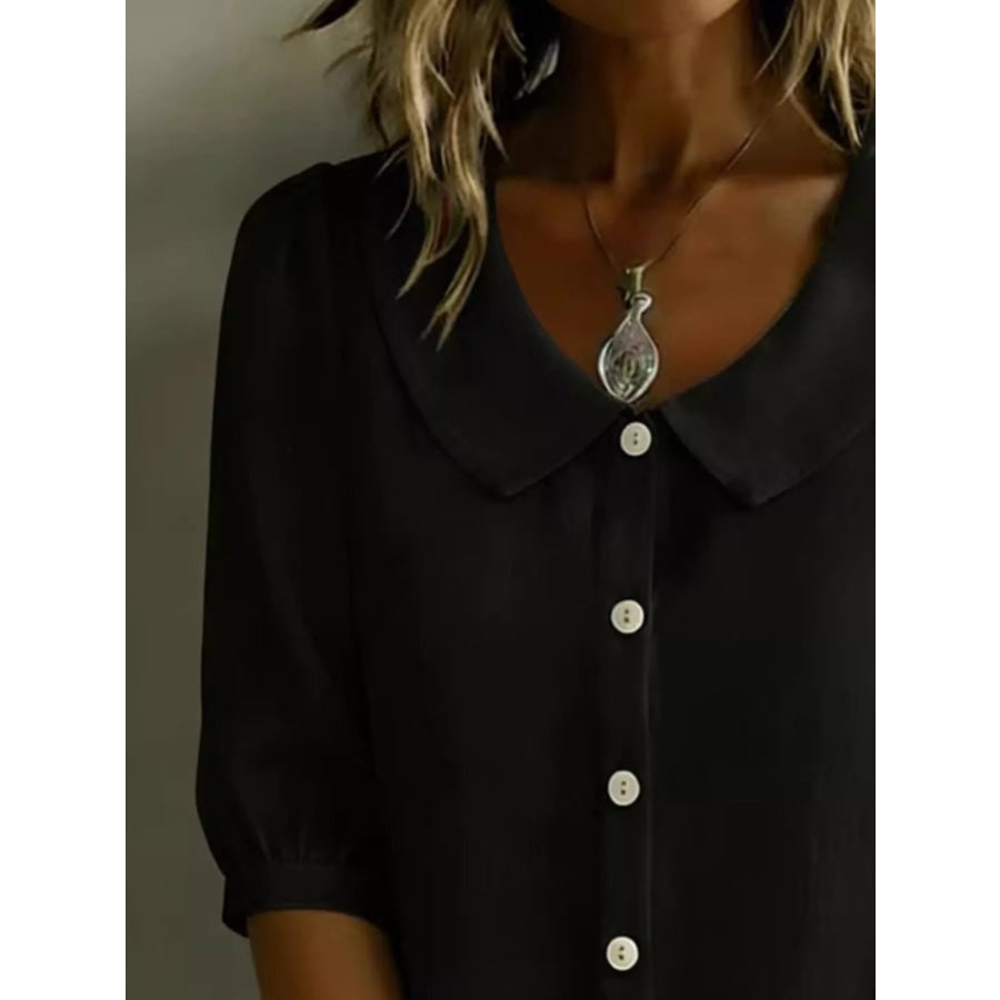 Peter Pan Collar Puff Sleeve Shirt Apparel and Accessories