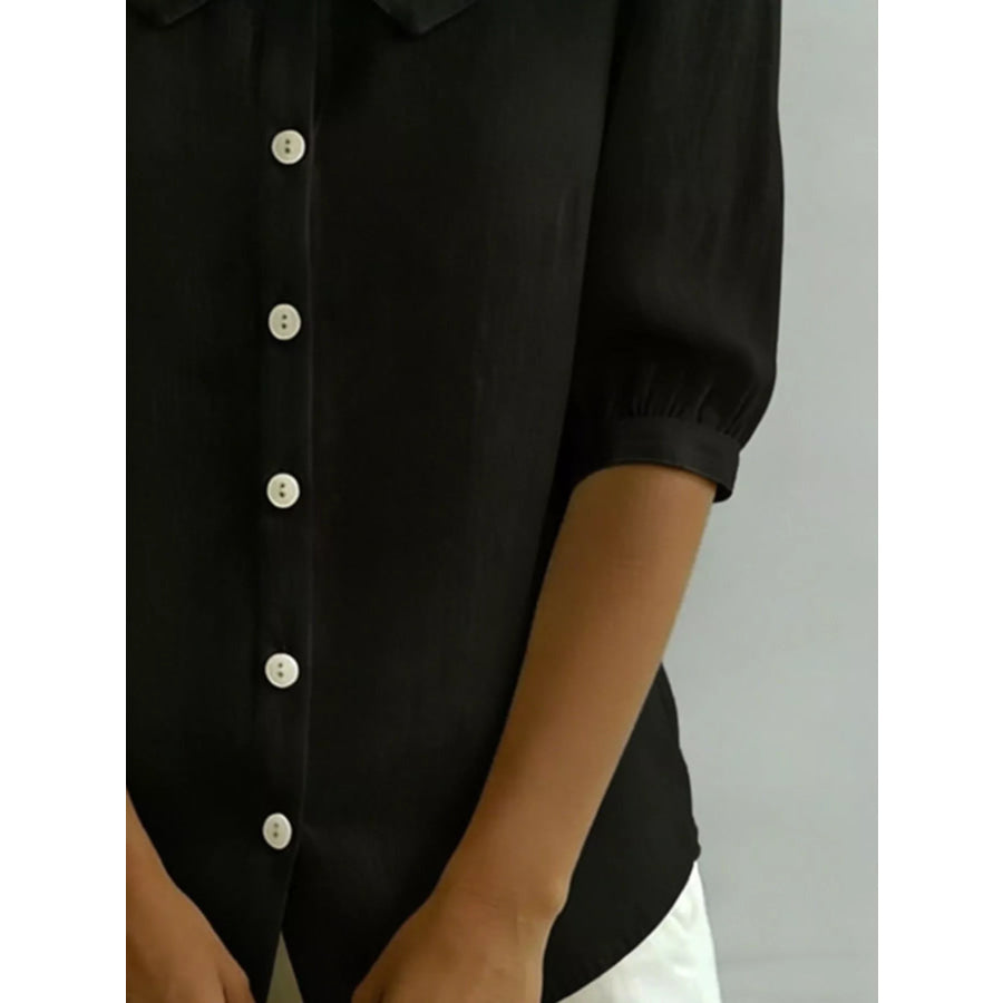 Peter Pan Collar Puff Sleeve Shirt Apparel and Accessories