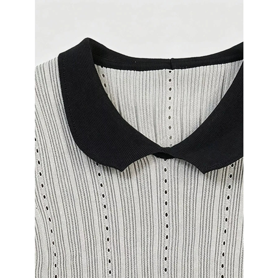 Peter Pan Collar Short Sleeve T-Shirt Apparel and Accessories
