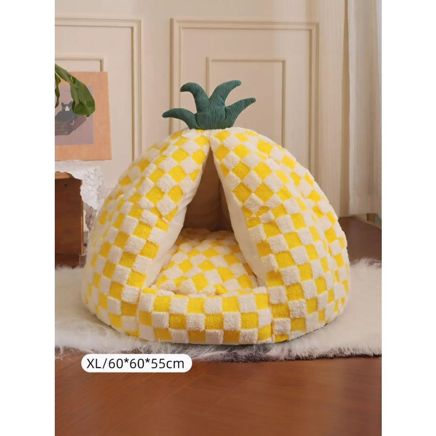 Pineapple Shaped Cozy Pet Nest Yellow / L Apparel and Accessories