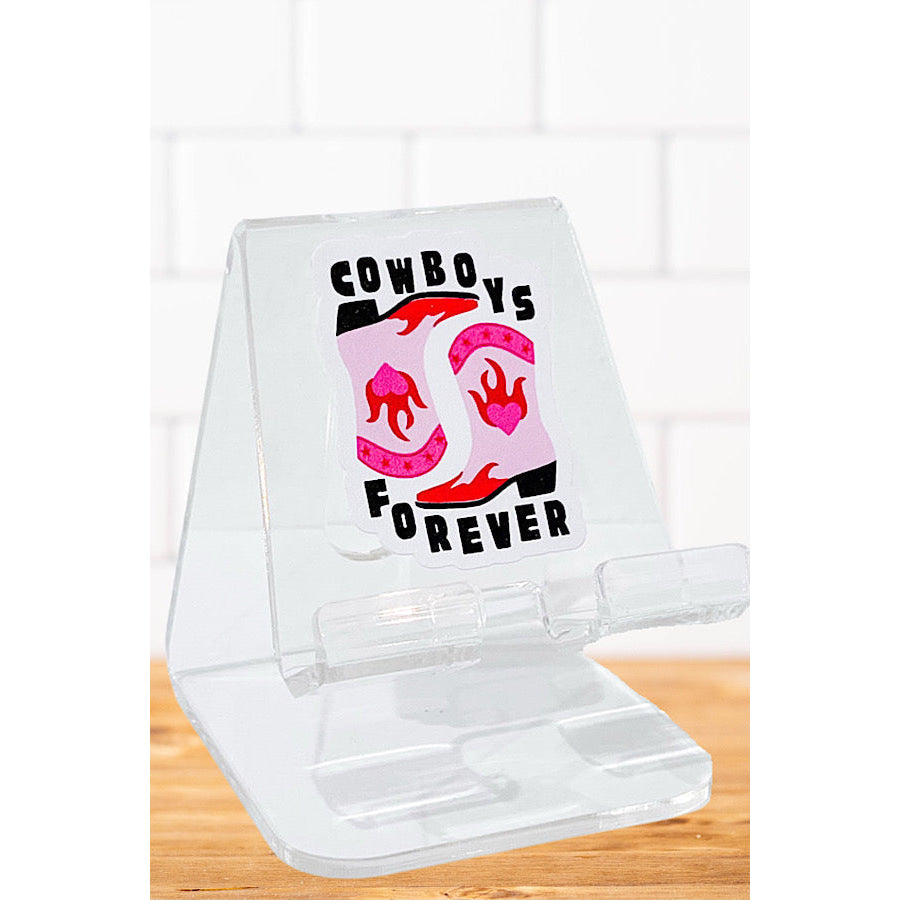 Pink and Black Cowboys Forever Acrylic Phone Stand WS 600 Accessories