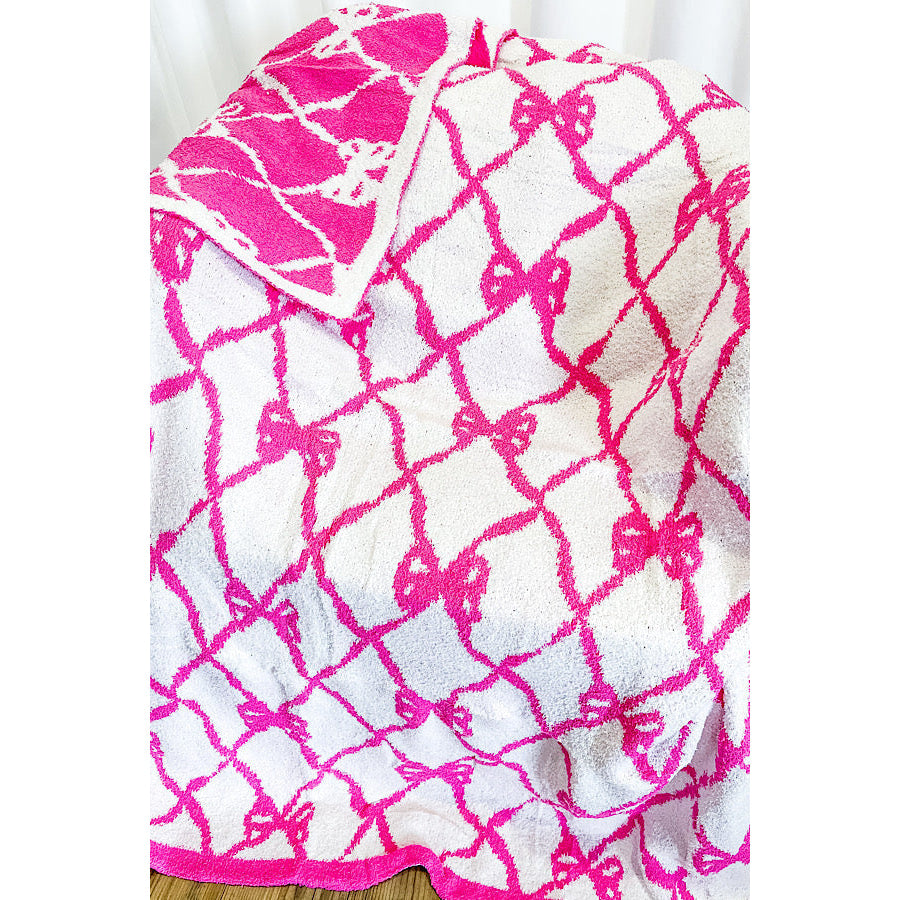 Pink and White Bow Luxury Blanket WS 600 Accessories