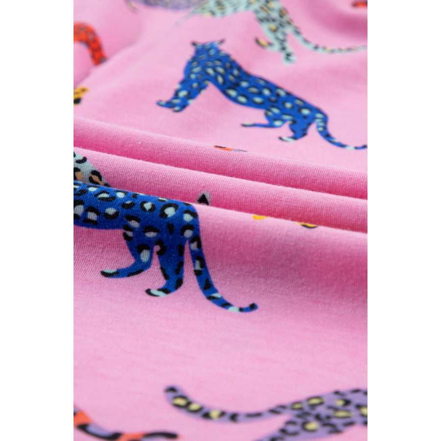Pink Cheetah Print Shirt and Pants Pajama Set Loungewear & Sleepwear/Sleepwear