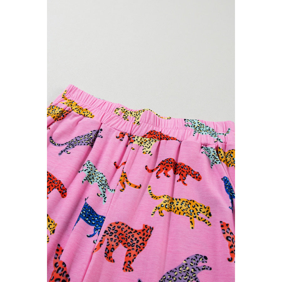 Pink Cheetah Print Shirt and Pants Pajama Set Loungewear & Sleepwear/Sleepwear