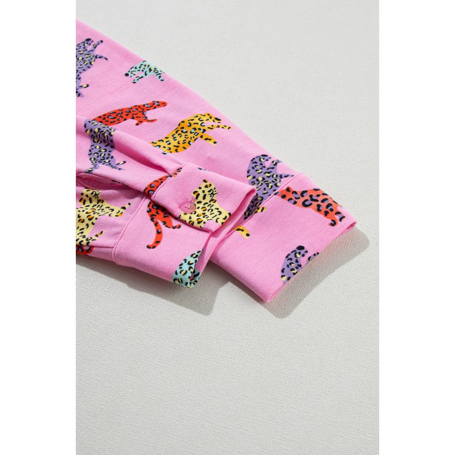 Pink Cheetah Print Shirt and Pants Pajama Set Loungewear & Sleepwear/Sleepwear