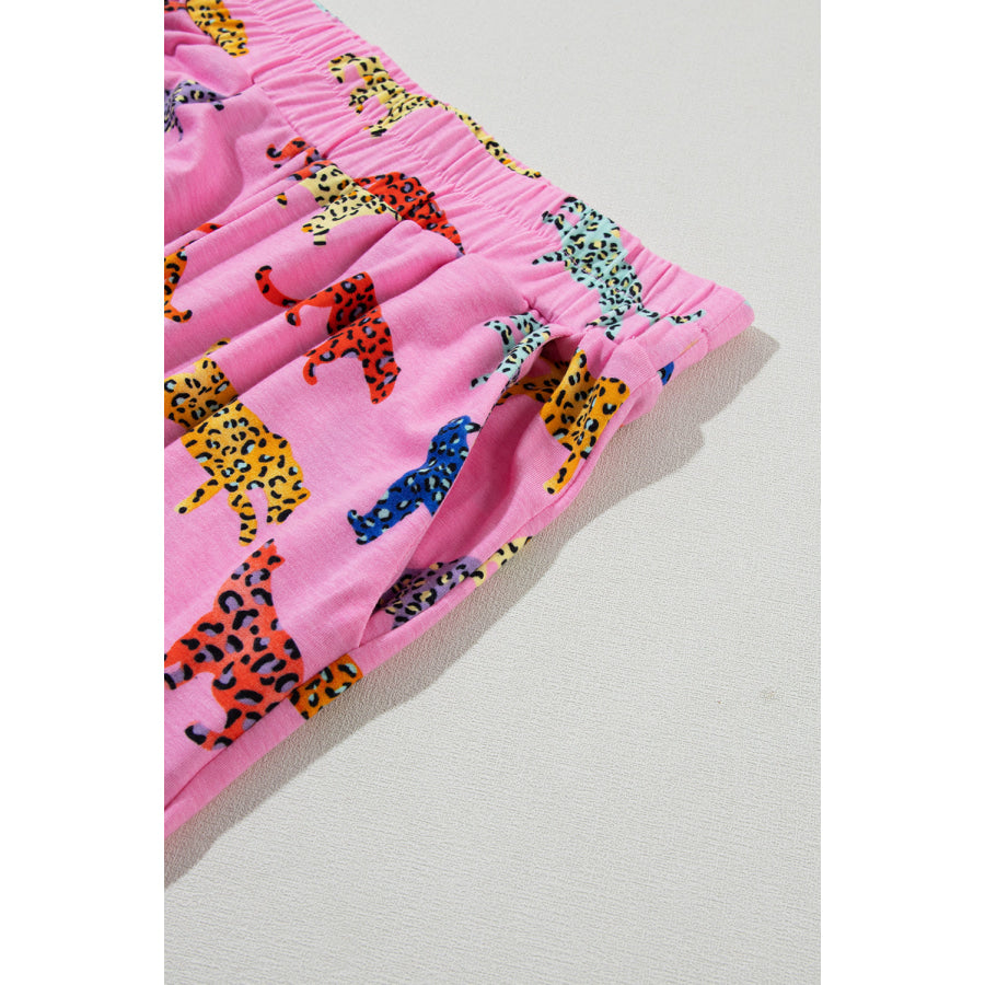 Pink Cheetah Print Shirt and Pants Pajama Set Loungewear & Sleepwear/Sleepwear
