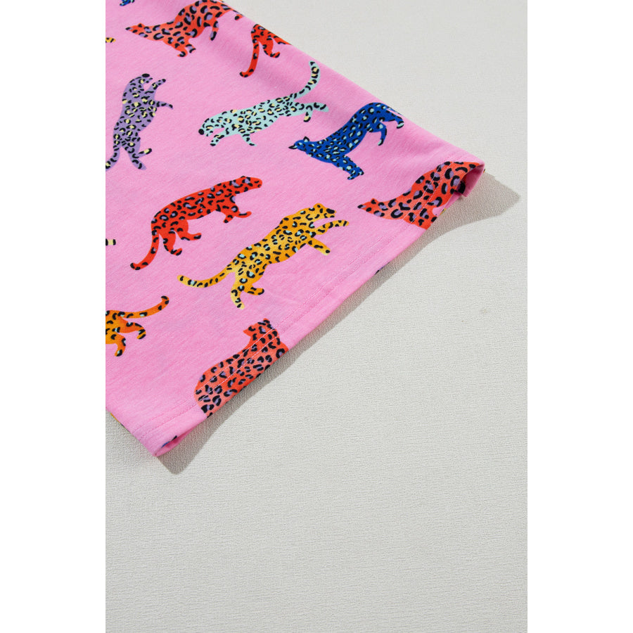 Pink Cheetah Print Shirt and Pants Pajama Set Loungewear & Sleepwear/Sleepwear