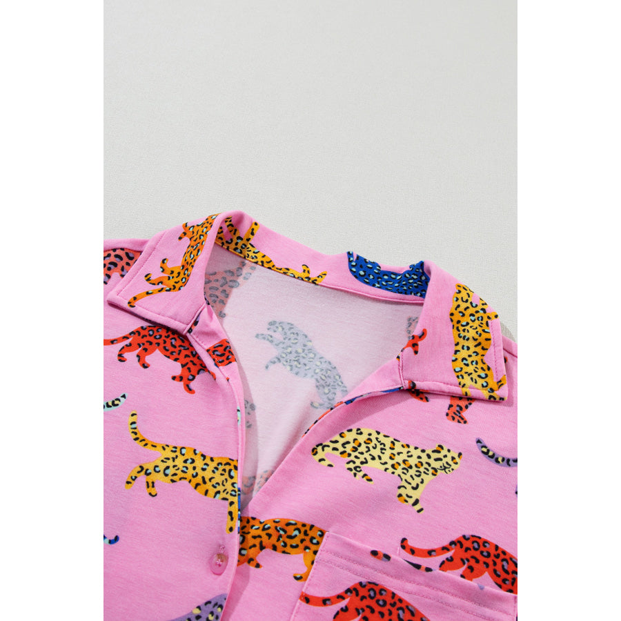 Pink Cheetah Print Shirt and Pants Pajama Set Loungewear & Sleepwear/Sleepwear
