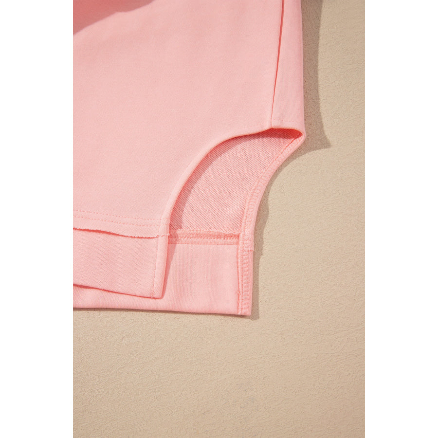 Pink Colorblock Striped Patchwork Long Sleeve Round Neck Blouse Tops/Long Sleeve Tops
