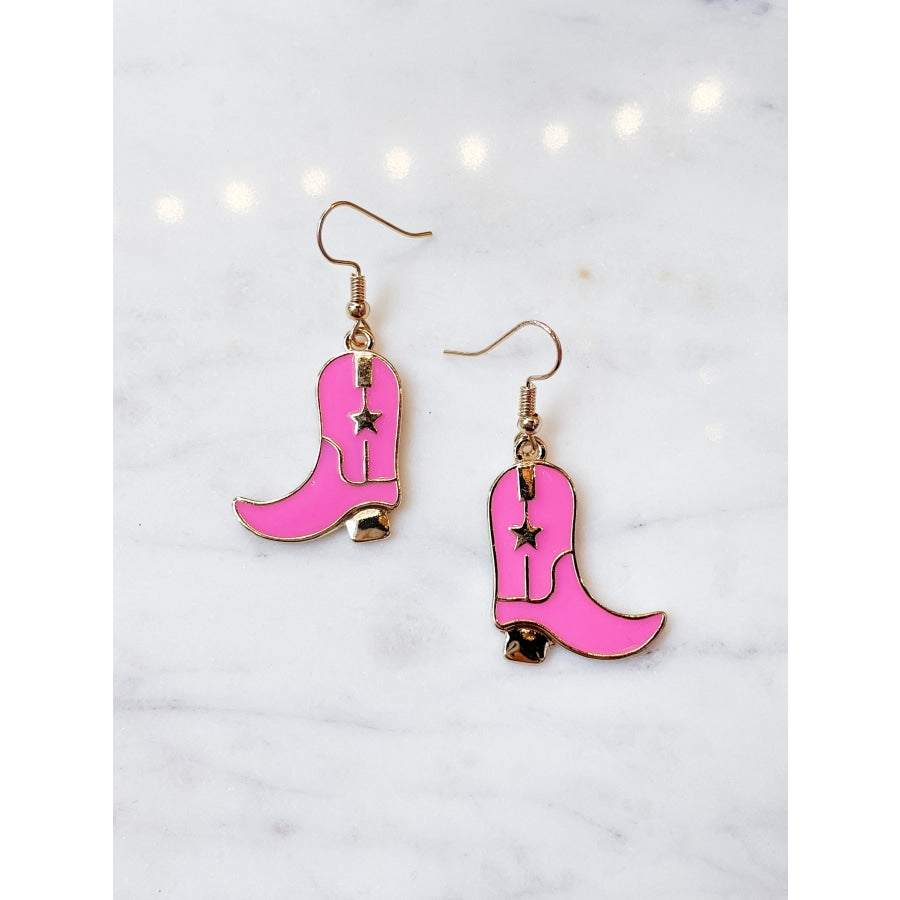 Pink Cowboy Boot Earrings WS 630 Jewelry