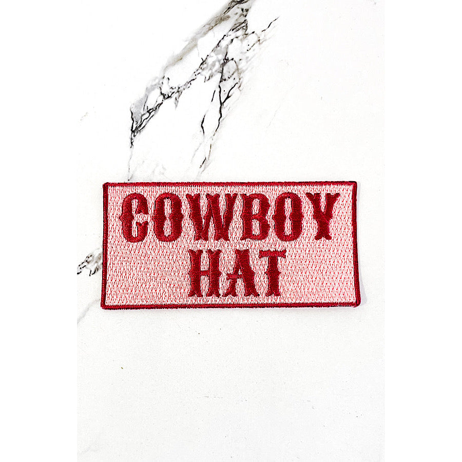 Pink Cowboy Hat Embroidered Patch WS 600 Accessories
