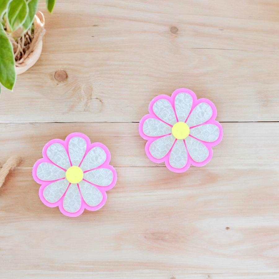 Pink Daisy Vent Clips