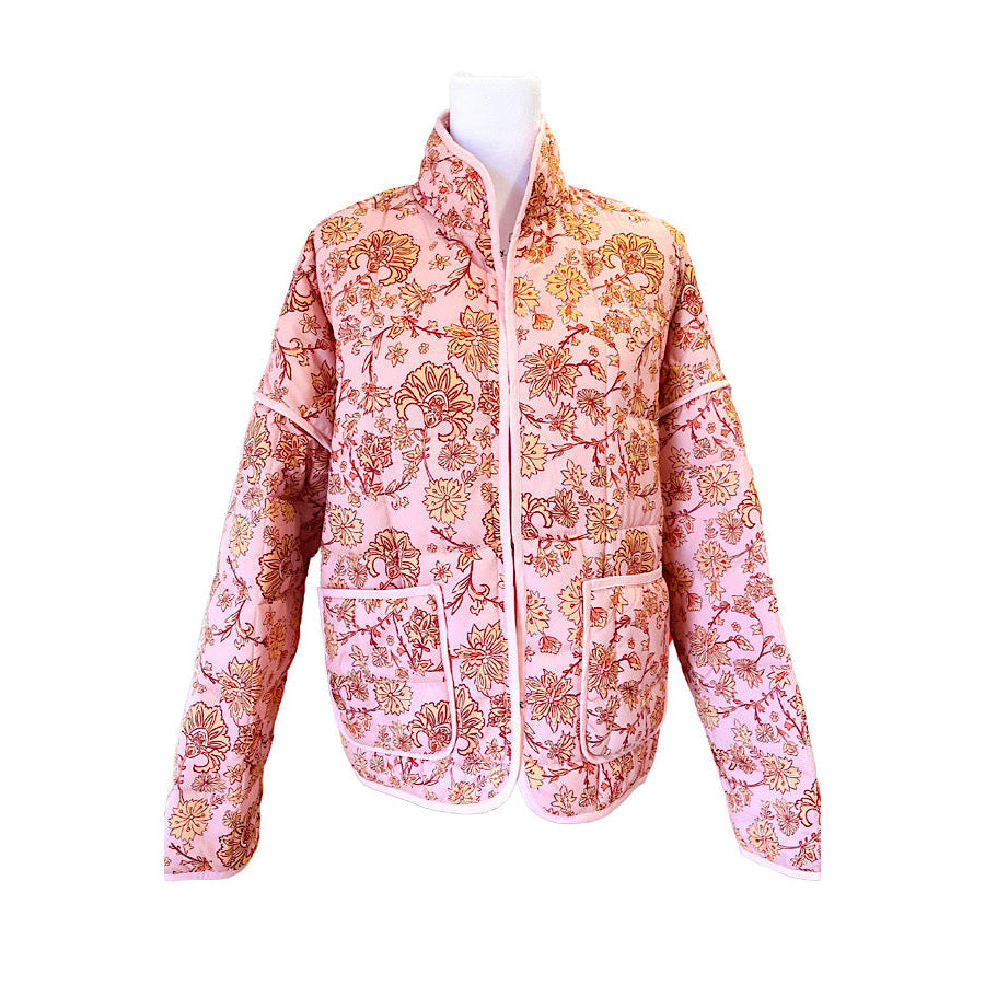 Pink Floral Lightweight Quilted Jacket WS 501 Jackets