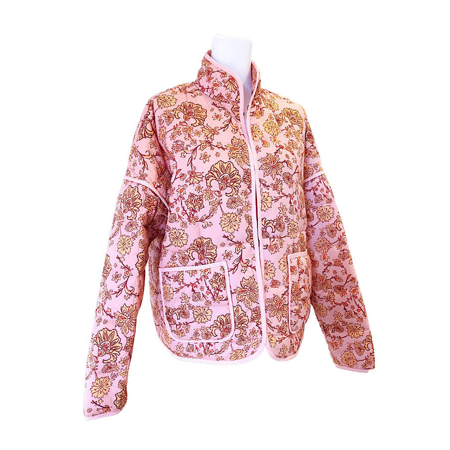 Pink Floral Lightweight Quilted Jacket WS 501 Jackets