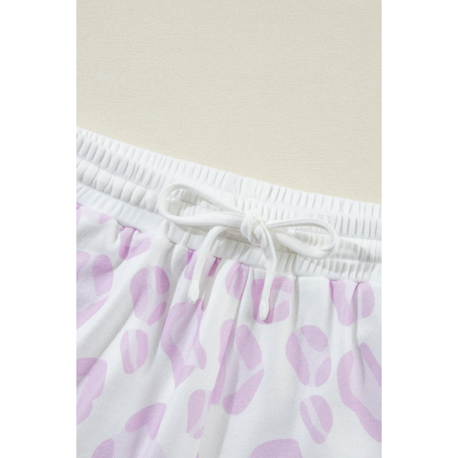 Pink Leopard Animal Print Pullover and Shorts Loungewear Loungewear & Sleepwear/Loungewear