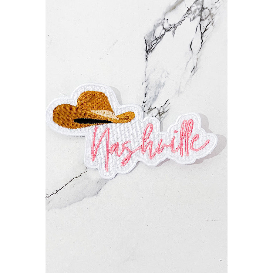 Pink Nashville Embroidered Patch WS Patches