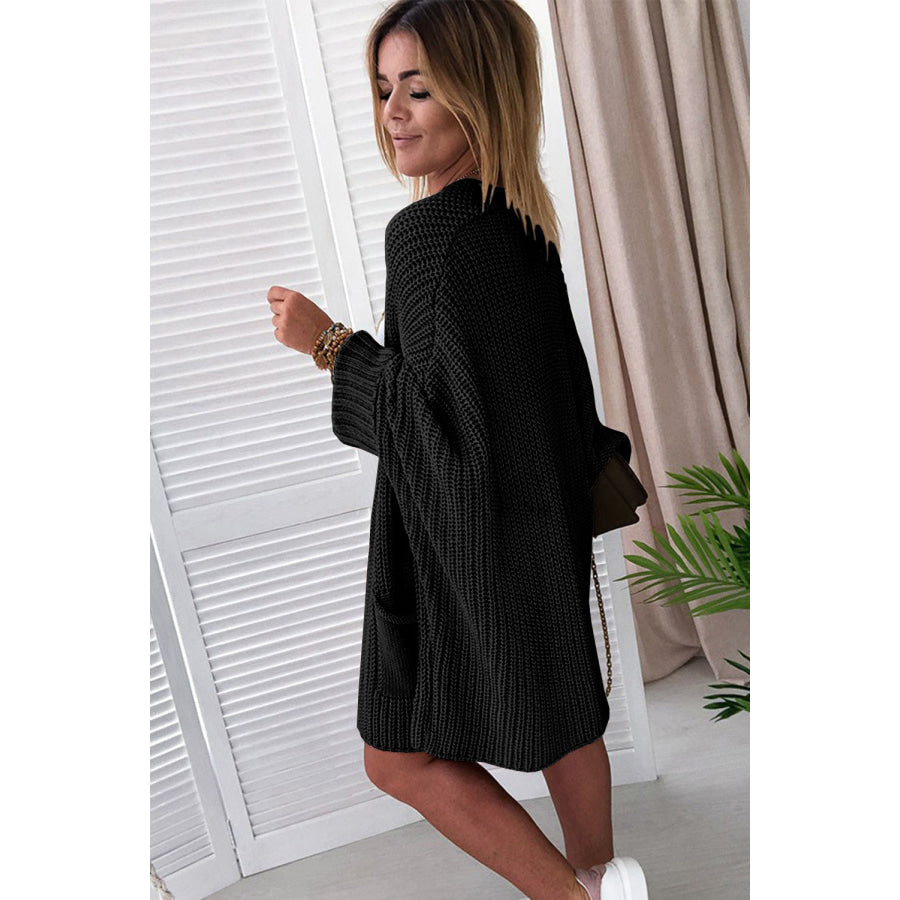 Pink Oversized Fold Over Sleeve Open Front Cardigan Sweaters & Cardigans/Cardigans