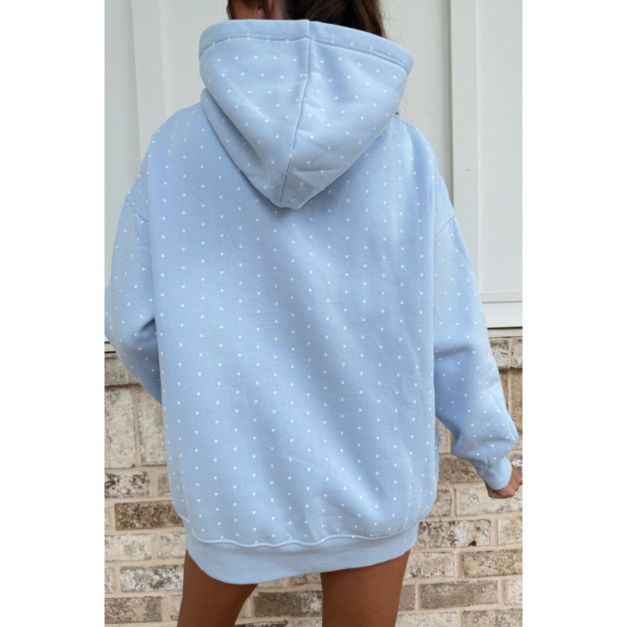 Pink Polka Dot Printed Oversized Hoodie Casual Shorts 2pcs Set Two Piece Sets/Short Sets
